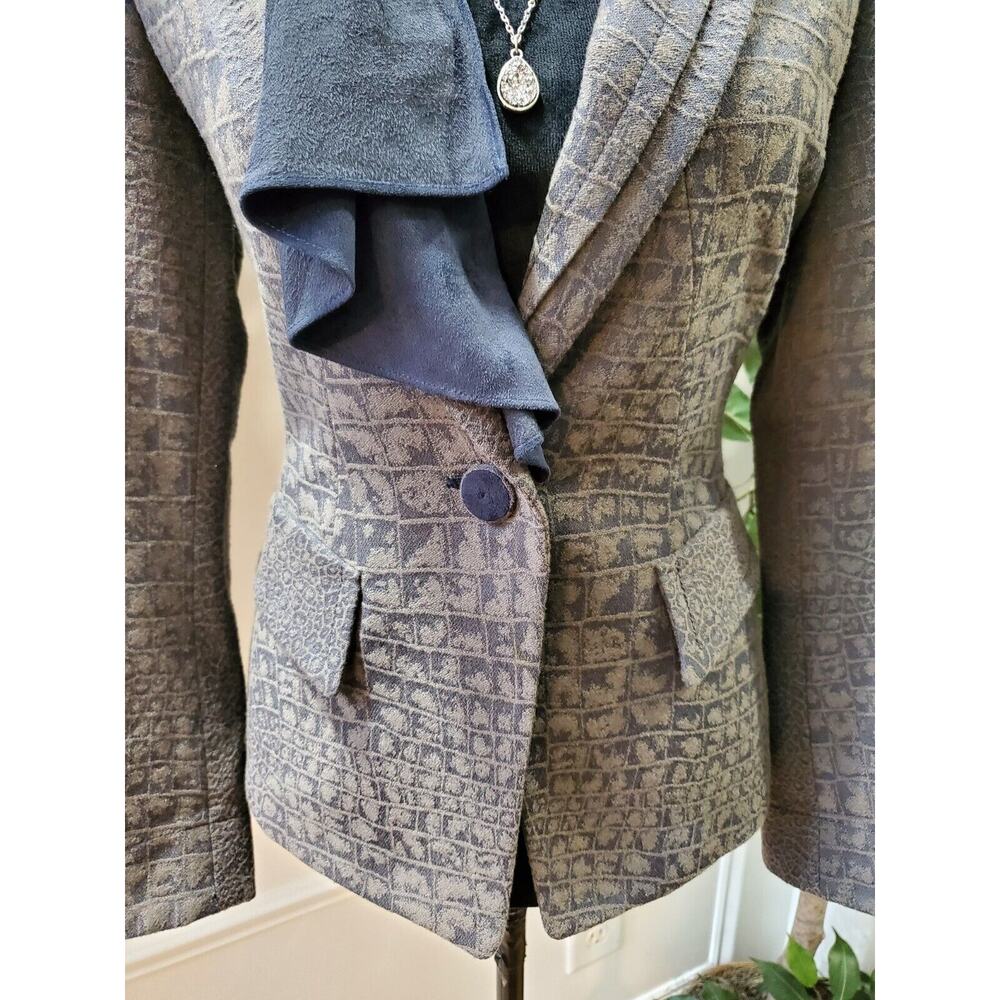 Thee Women's Gray Polyester Long Sleeve Single Breasted Casual Jacket Blazer M - Picture 7 of 13